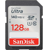 SanDisk 128GB Ultra UHS I SD Card 140MB/s for DSLR and Mirrorless Cameras, 10Y Warranty - SDSDUNB-128G-GN6IN