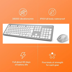 Hama D3182676 KMW-700 Gulf Wireless Keyboard and Mouse Set, Silver/White