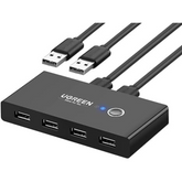 UGREEN US216-30768B 2 In 4 Out USB 3.0 Sharing Switch Box with 2 x 1.5 metre USB cable - Black