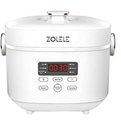 Zolele ZB500 Multifunctional Electric Rice Cooker With 3L Capacity Smart Low Sugar Rice Cooker 304 Stainless Steel Micro-Computer Button Double Inner Pot 700W Power - White