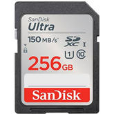SanDisk 256GB Ultra UHS I SD Card 150MB/s for DSLR and Mirrorless Cameras, 10Y Warranty - SDSDUNC-256G-GN6IN