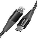 Anker A8652H11 Powerline+ II USB-C Cable With Lightning Connector, 3ft.- Black