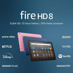 Fire HD 8 tablet, 8” HD Display, 64 GB, 30% faster processor, designed for portable entertainment, (2022 release),Black.