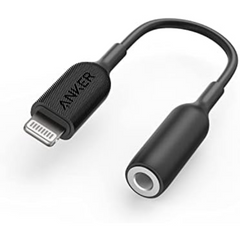 Anker 3.5mm Audio Adapter with Lightning Connector (Black), MFi Certified Lightning to Female 3.5mm Dongle, Supports Volume Control and Mic for Headphones, Earphones, Earbuds, and More.