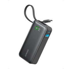 Anker Nano Power Bank, 10,000mAh Portable Charger with Built-in USB-C Cable, PD 30W Max Output with 1 USB-C, 1 USB-A, Compatible for iPhone 15/15 Plus/15 Pro/15 Pro Max, MacBook, Galaxy, iPad