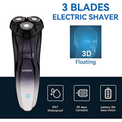 Bomidi M5 Electric Shaver Wireless Electric Razor Beard Trimmer Wet & Dry Hair Shaver Rechargeable Type-C IPX7 Waterproof Long Battery Life - Black