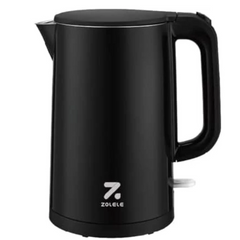 ZOLELE Electric Kettle SH1501B 1.5L Large Capacity Stainless Steel Electric Kettle With Rated Power 1250-1500W, Touch Tone Control Mode,Keep Warm Function, Removable Lid & Boil Dry Protection - Black