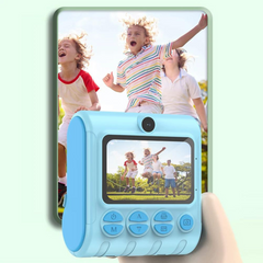 MINIBEAR Instant Camera for Kids, Digital Camera for Girls, Toddler Camera with Print Paper, 40MP Video Child Selfie Toy Camcorder, 2.4 Inch Screen, 32GB TF Card (Sky Blue)
