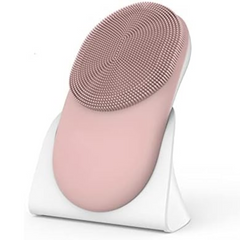 Bomidi FC1 Electric Facial Cleanser Brush With Stand Soft Bristle 8 Speed Level Vibration Deep Cleaning Brush Pores Cleaner Rechargeable USB Cable - Pink