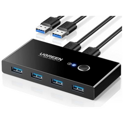 UGREEN US216-30768B 2 In 4 Out USB 3.0 Sharing Switch Box with 2 x 1.5 metre USB cable - Black