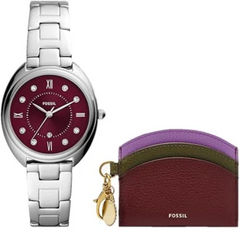 Fossil - Gabby Analogue Quartz Watch with Silver Stainless Steel Strap for Women ES5179SET