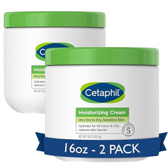 Body Moisturizer by CETAPHIL, Hydrating Moisturizing Cream for Dry to Very Dry, Sensitive Skin, NEW 16 oz 2 Pack, Fragrance Free, Non-Comedogenic, Non-Greasy