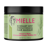 Mielle Organics Rosemary Mint Strengthening Hair Masque, Essential Oil & Biotin Deep Treatment, Miracle Repair for Dry, Damaged, & Frizzy Hair, 12 Ounces