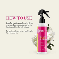Mielle Organics White Peony Sulfate-Free Leave-In Conditioner, Color Safe, 8 Ounces