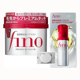 Fino Premium Touch Thick Serum Hair Mask, 8.1 oz (230 g), Thick Serum Hair Oil, 2.4 oz (70 g) + Small Soap, Small Soap, S
