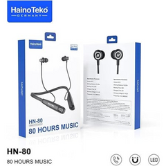 Haino Teko Germany HN110 Bluetooth Neck Band Earphone 110 Hours Music With High Bass Sound Quality Super Clear Mic and Support TF Card Black