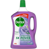 Dettol Antibacterial Power Floor Cleaner (Kills 99.9% of Germs), Lavender Fragrance, Can be Paired with Vacuum Cleaner for Cleaner and Shinier Floors, 1.8L, Twin Pack