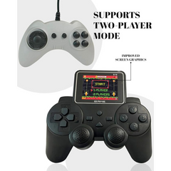 PlayingStation 520-in-1 Retro Games Handheld - Controller Console with Loads of Classic Arcade Games - Gamepad Console with AV TV Out (Black Single Player)