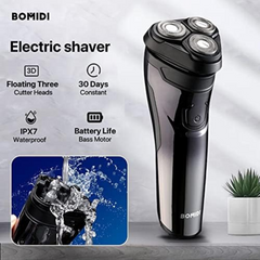 Bomidi M3 Electric Shaver 3D Roating Razors Beard Trimmer 600mAh Long Battery USB Type-C Rechargeable Hair Shaver For Men - Black