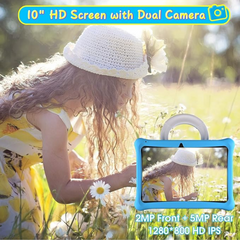 SGIN Tablet for Kids, 10 Inch Kids Tablet, 2GB RAM 64GB ROM Android 12 with Case, iWawa Pre Installed, Parental Control APP, Dual Camera, WiFi, 5000mAh Battery, Educational Games(Blue)
