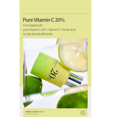 Anua Green Lemon Vitamin C Serum with Vitamin E, Hyaluronic & Ferulic Acid 0.67 fl.oz / 20ml