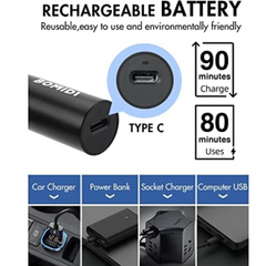 Bomidi NT1 2-in-1 Electric Nose Hair Trimmer & Eyebrow Trimmer High Speed Portable Hair Shaver Type-C Rechargeable Battery - Black