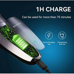 Bomidi M5 Electric Shaver Wireless Electric Razor Beard Trimmer Wet & Dry Hair Shaver Rechargeable Type-C IPX7 Waterproof Long Battery Life - Black