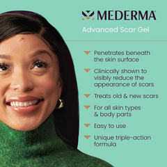 Mederma Advanced Scar Gel 1x Daily Reduces The Appearance Of Old New Scars #1 Doctor Pharmacist Recommended Brand for Scars 1.76oz, Clear, 50 grams