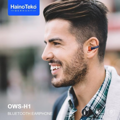 Haino Teko Germany OWS H1 Bluetooth Wireless Earphone with Mic for Iphone and Android Mobiles (blue)