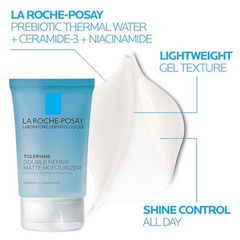La Roche-Posay Acne Skin Care Set | Toleriane Double Repair Matte Moisturizer 75ml & Effaclar Medicated Gel Cleasner 100ml | Gel Moisturizer with Niacinamide & Acne Cleasner with Salicylic Acid