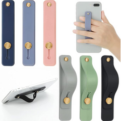 LBOYLOVE 6 Pieces Phone Strap Grip Holder Finger Cell Phone Grip Telescopic Phone Finger Strap Stand Universal Finger Kickstand for Most Smartphones and Tablets (Soft Colors)