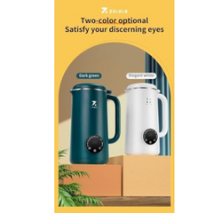 ZOLELE MB601 Multi-Funtional Juice Blender & Electric Kettle with 10 Stainless Steel Blades, 4 Blending Modes 600ml Capacity Makes Smoothies, Juices and Hot Water in Seconds and Easy to Clean - Green