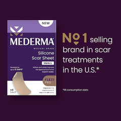 Mederma Medical Grade Silicone Scar Sheets; Improves The Appearance of Old and New Scars; for Injury, Burn and Surgery Scars, 4 Count
