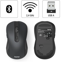 Hama 182617 MW-650 Optical 6-Button Wireless Mouse, Black