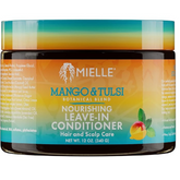 Mielle Organics Mango & Tulsi Nourishing Leave-In Conditioner for Wavy & Curly Hair, Moisturizes, Detangles, and Strengthens, Vegan and Cruelty-Free, 12 Ounce