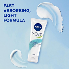 NIVEA Moisturising Cream, Soft Refreshing for Face Body Hands, Fast Absorbing, Tube 3x75ml