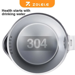 Zolele Electric Kettle HK151 1.7Liter Capacity Stylish Electric Kettle with Keep Warm Function, Boil-Dry Protection, Removable Filter, and 360-Degree Swivel Base for Quick and Easy Hot Water - White