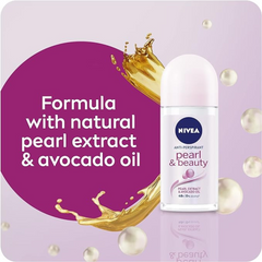 Nivea Antiperspirant Roll-on for Women, Pearl & Beauty Pearl Extracts, 3x50ml