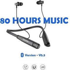 Haino Teko Germany HN110 Bluetooth Neck Band Earphone 110 Hours Music With High Bass Sound Quality Super Clear Mic and Support TF Card Black