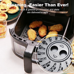 Zolele ZA005 Electric Air Fryer 6L Large Capacity Non Stick Frying Basket Oil-less Cooker Digital Touch Control Panel 360 Degree Hot Air Circulation 6 Preset Cooking Mode Electric Cooker 1500W - Black