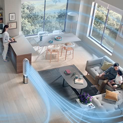 Dyson Purifier Cool formaldehyde Air Purifier (Advanced Technology), HEPA + Catalytic Oxidation Filter, Wi-Fi Enabled, TP09 (White/Gold)