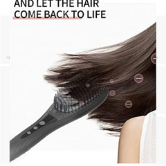 Bomidi HB1 Electric Hair Straightener Brush Multifunctional Hair Comb Quick Heat Hair Curler LED 6 Level Adjustable Temperature 40W - Pink