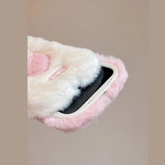 Cartoon Sweet Love Lens Fluffy Fuzzy Plush Fur Case for iPhone 14 Pro Max Love Heart Winter Warm Cute Soft Cover (Color : Multicolor)