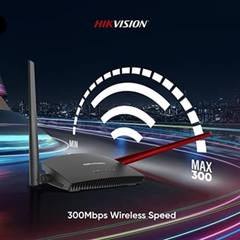 Hikvision 2.4 300Mbps Network Wireless Dual Antennas Wi fi Router for Home, Black, DS-3WR3N