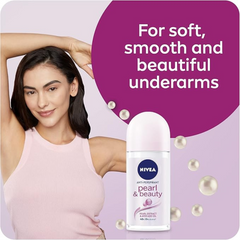 Nivea Antiperspirant Roll-on for Women, Pearl & Beauty Pearl Extracts, 3x50ml