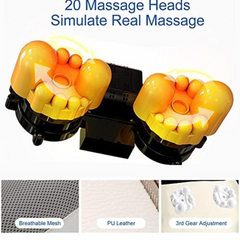 Bomidi MP1 Massage Pillow Multifunctional Back Massager With Hot Compress 30-40℃ Adjustable Speed Electric 8 Massage Heads EVA Material PU Leather Automatic Timer Home and Car Use 24W - White