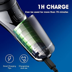 Bomidi M3 Electric Shaver 3D Roating Razors Beard Trimmer 600mAh Long Battery USB Type-C Rechargeable Hair Shaver For Men - Black