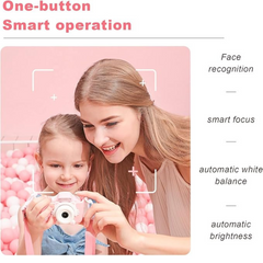 01 Kids Camera, Face Recognition Anti-Drop One-Button Operation High Definition Children's Gift Automatic White Balance for Travel