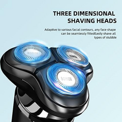 Bomidi M7 Electric Shaver Triple Floating Blades Wet & Dry Low Noise Shaver Quick Release Anti-Pinch Whisker 3D Floating Cutter Heads IPX7 Waterproof Facial Beard Trimmer Type-C Charger - Black