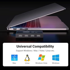 UGREEN US216-30768B 2 In 4 Out USB 3.0 Sharing Switch Box with 2 x 1.5 metre USB cable - Black